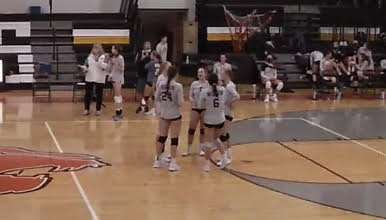 The Lady Knights gather in a huddle before a game against Latrobe