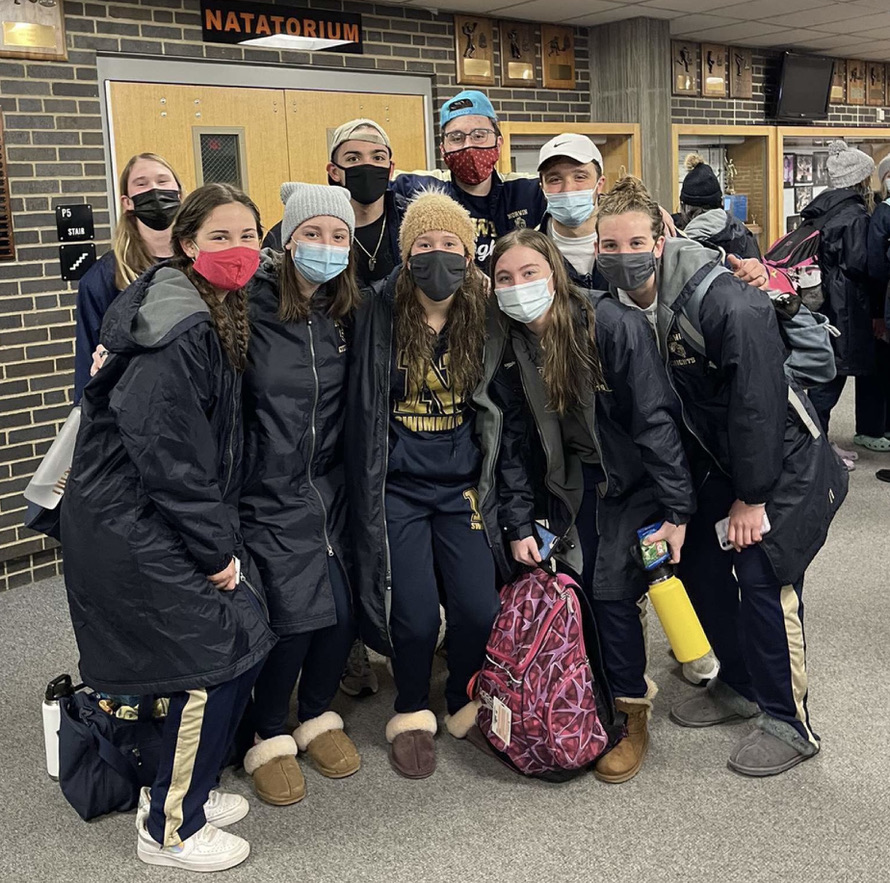 Norwin senior swimmers after their section meet against Latrobe on Feb. 11, 2021.