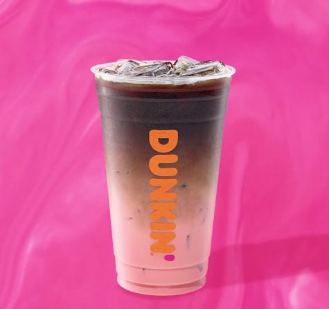 dunkin pink velvet macchiato