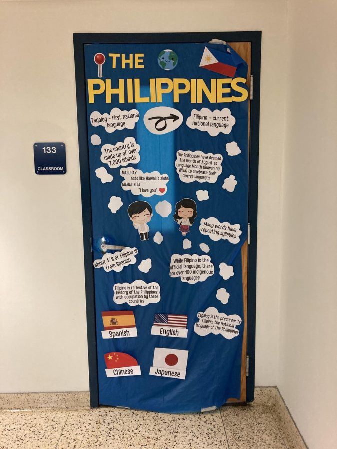 Students decorated doors in the language hall for National Foreign Language Week.
