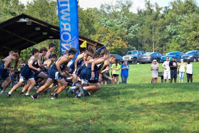 The+Norwin+Cross+Country+boys+start+their+race+at+Oak+Hollow.