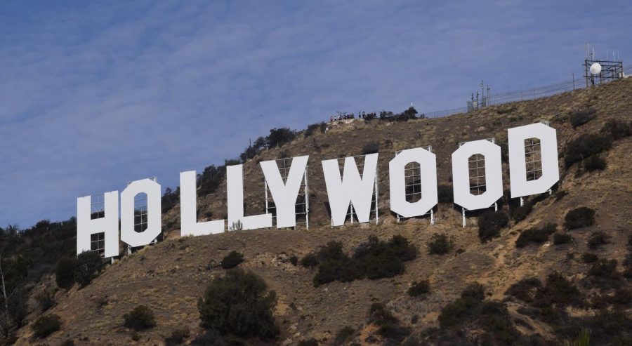 The+Hollywood+sign+stands+tall+on+Mount+Lee%2C+looking+over+the+glamorous+city+of+Los+Angeles.+