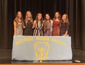The National Honor Society officers before the ceremony.