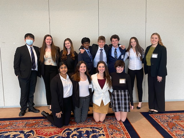 Twelve members of the Model United Nations Club attended a conference at Westminster College on April 21, 2022.