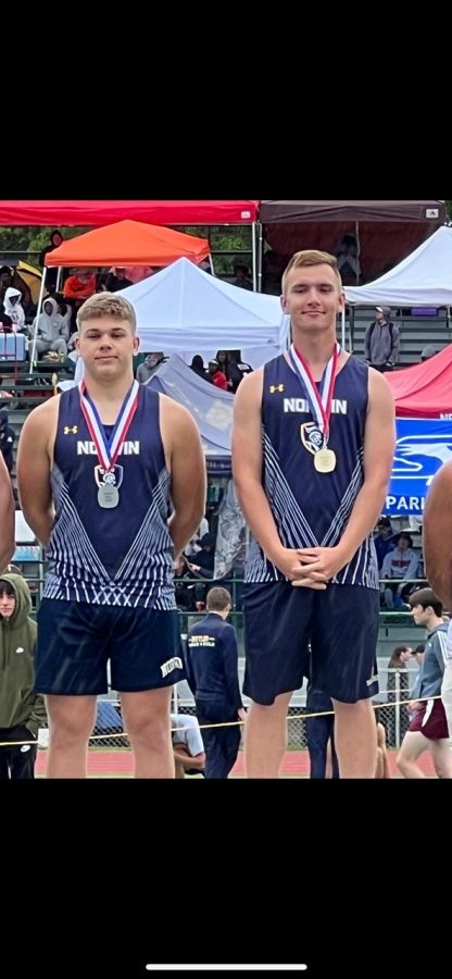 Seniors Aaron Schmook and Cody Scherle qualify for the PIAA Meet in javelin.