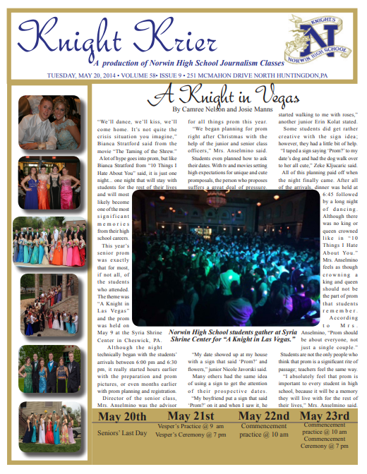 2013-14 Knight Krier Graduation issue