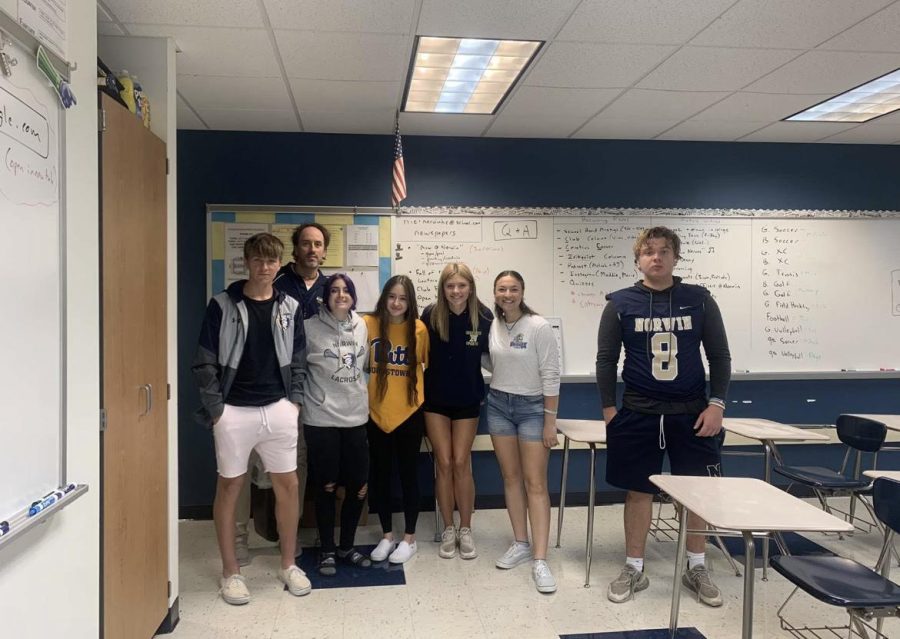 Norwin Newspaper students pose in their Norwin Spirit wear for blue and gold day!