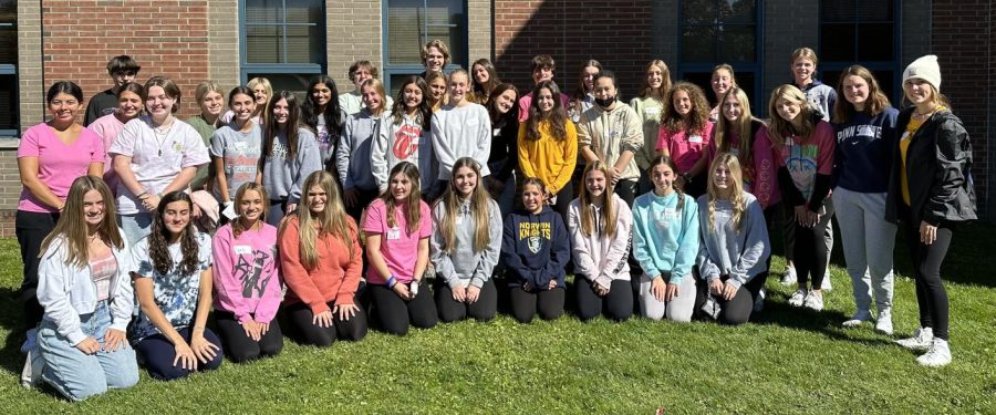 Peer Mentor and Buddy Club, Interact Club volunteers pose for a group picture after returning home from Youve Got a Friend Day. 