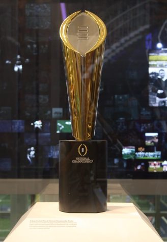 College Football Playoff Trophy at the College Football Hall off Fame (2017, Michael Li Flecker, Daily News)