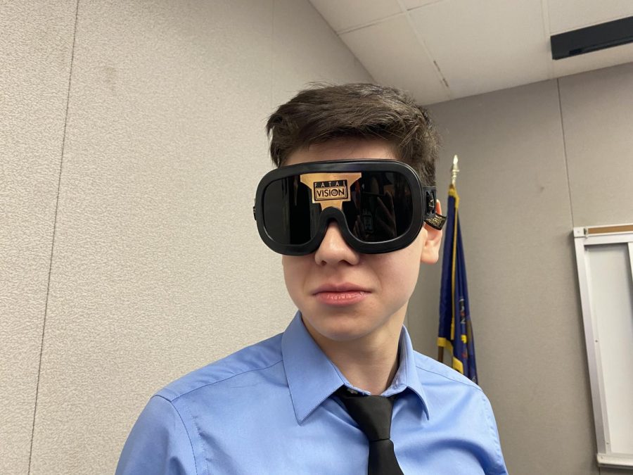 Nicholas Cormas (12) experiences intense disorientation with intoxication simulating goggles.  