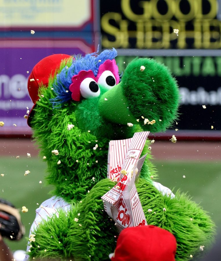This is the Philly Phanatic. No other mascot in sports has been sued as many times as the Philly Phanatic.