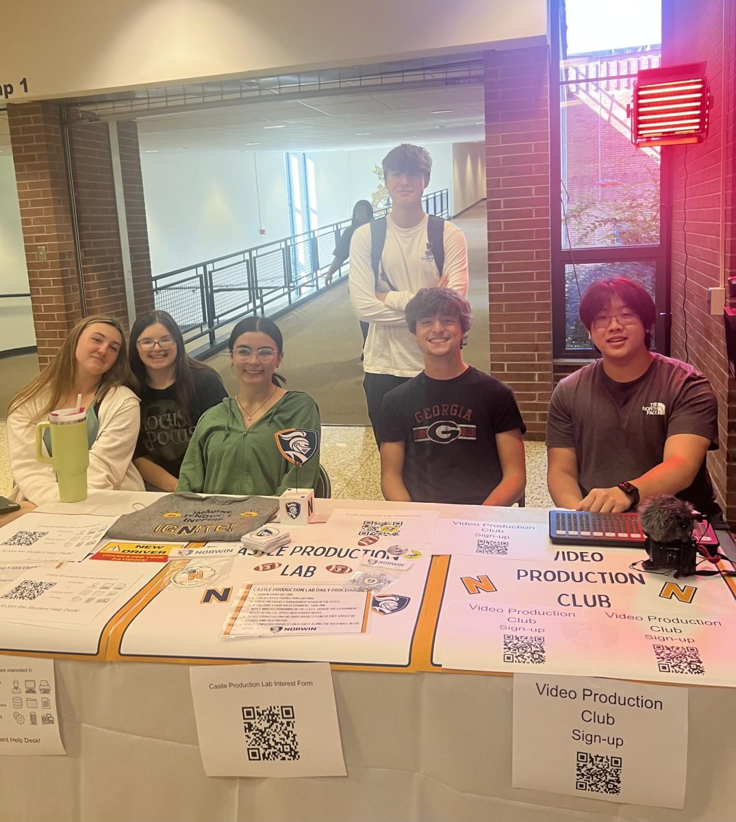 Video production club members pose for a picture during last year’s Club Fair.