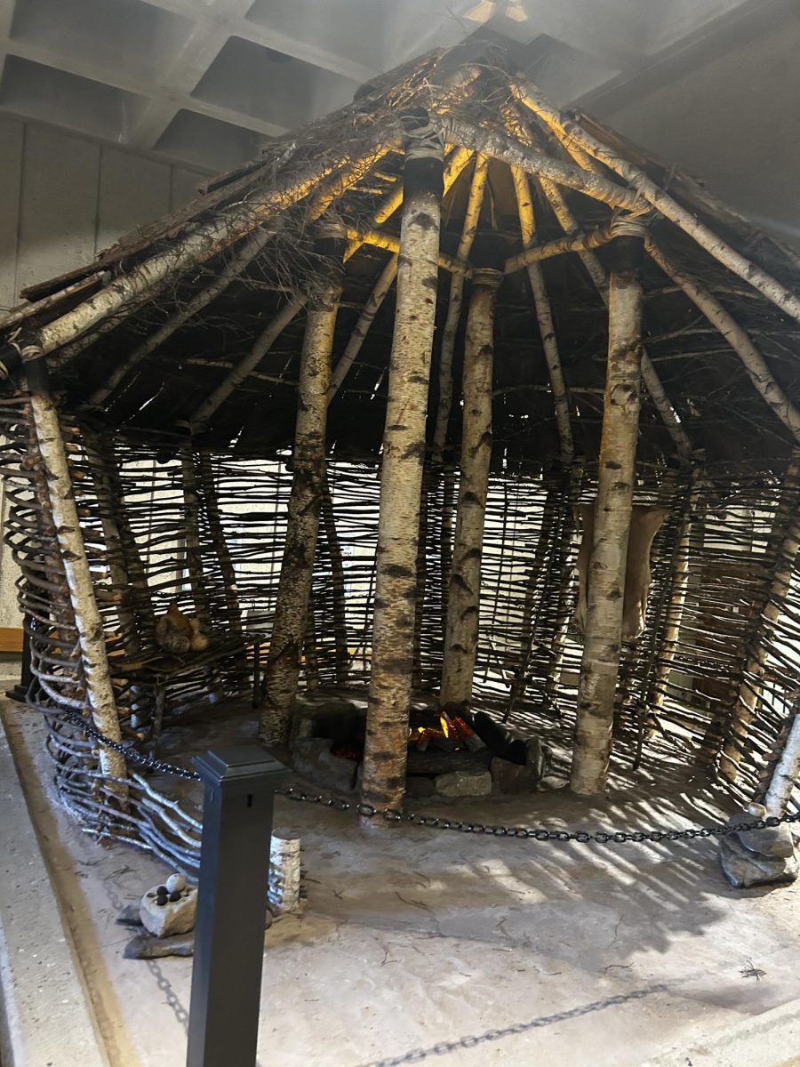 A remake of a Native American hut at the museum. 