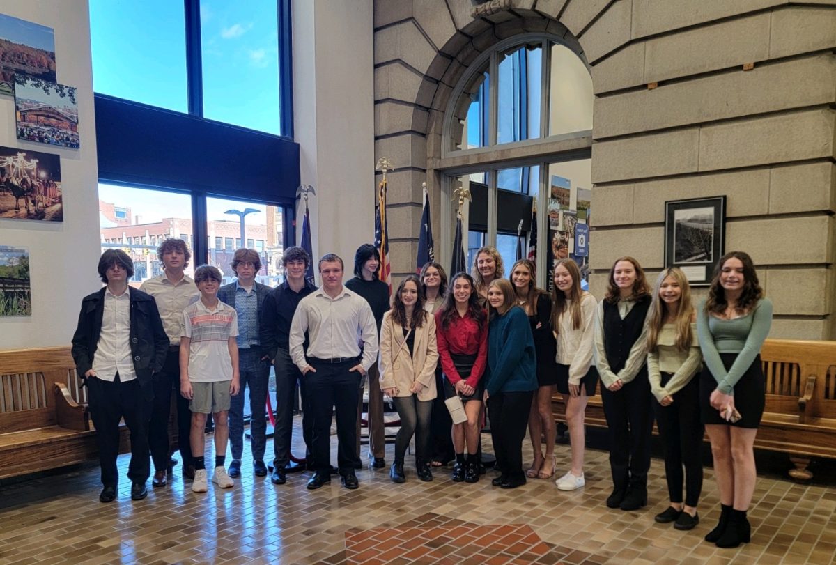 Business and Personal Law I students pose for a picture on their field trip to the Westmoreland County Courthouse. 