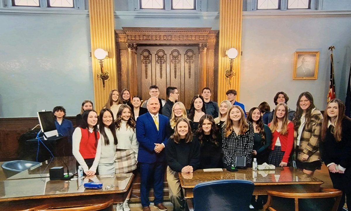 Business and Personal Law I students pose for a picture on their field trip to the Westmoreland County Courthouse.