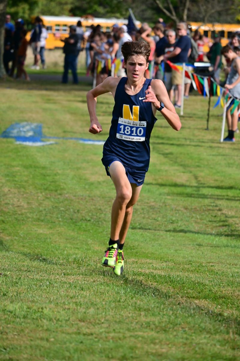 Thomas Gaydos strides home to capture his first major invitational win at the Blue Devil Invitational on Sept. 21.