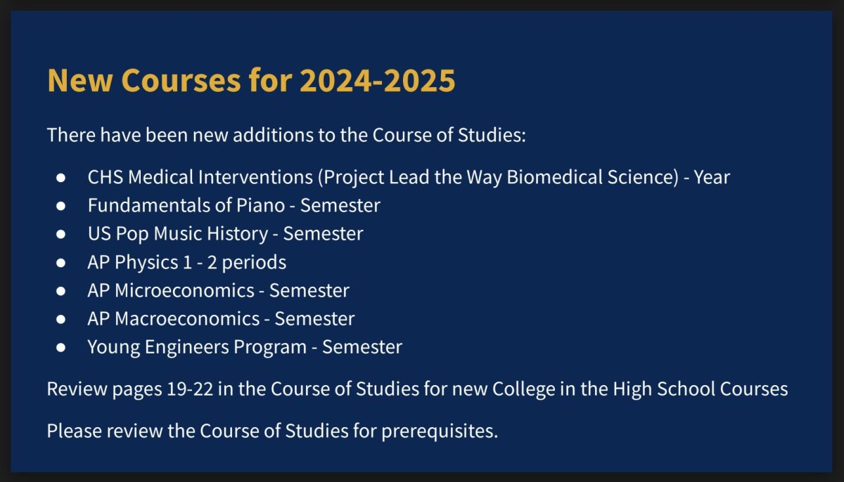 New courses for the 2024-2025 school year, provided by the Norwin High School Guidance website.