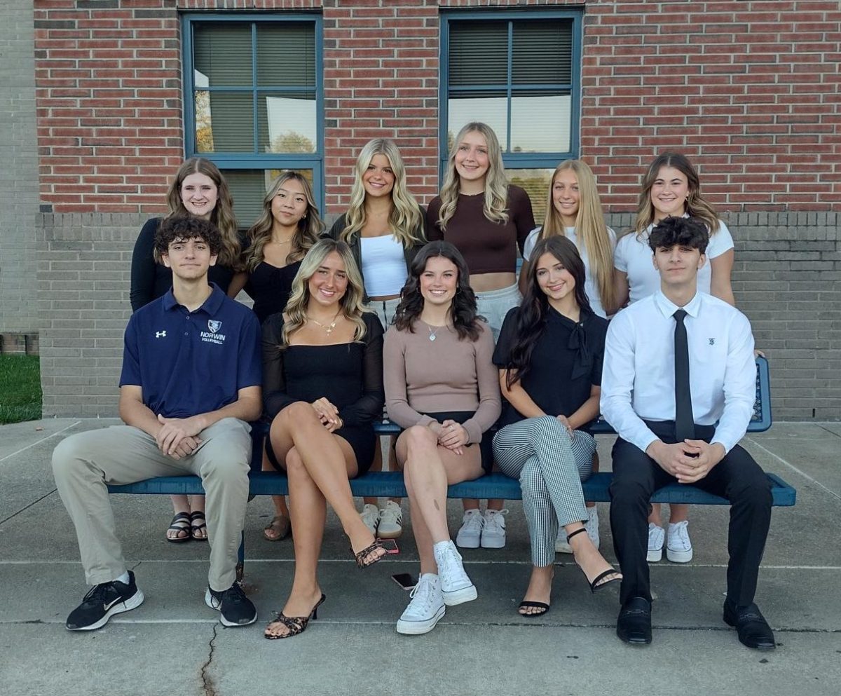 Front row sitting: John Olshanski, Adi Federovich, Molly Geissler, Addy Granny, Ameer Elatrache. Back row standing: Kaylee Vitsas, Lenya Dinh, Shae Sida, Katie Rabo, Devon Palmiero, Cami Archer. Not pictured: Mike Strutt