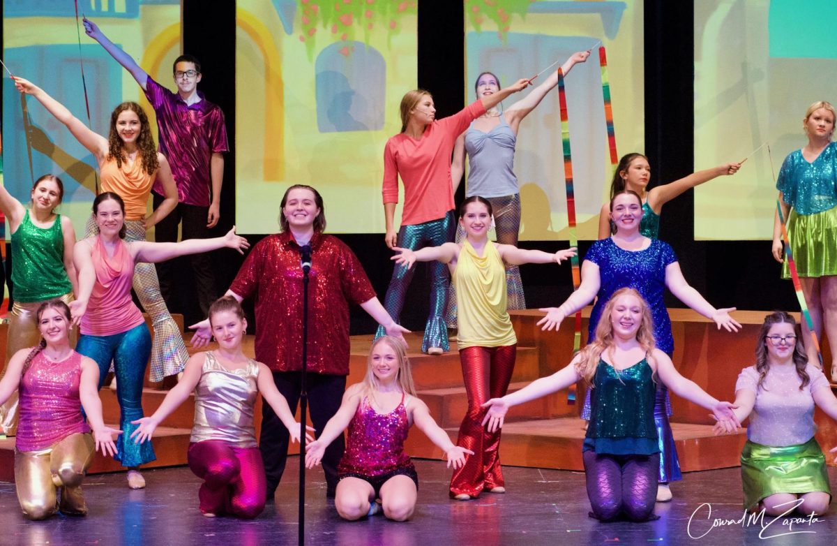 The Norwin Theatre Company performs a medley of songs from the musical “Mamma Mia.” 