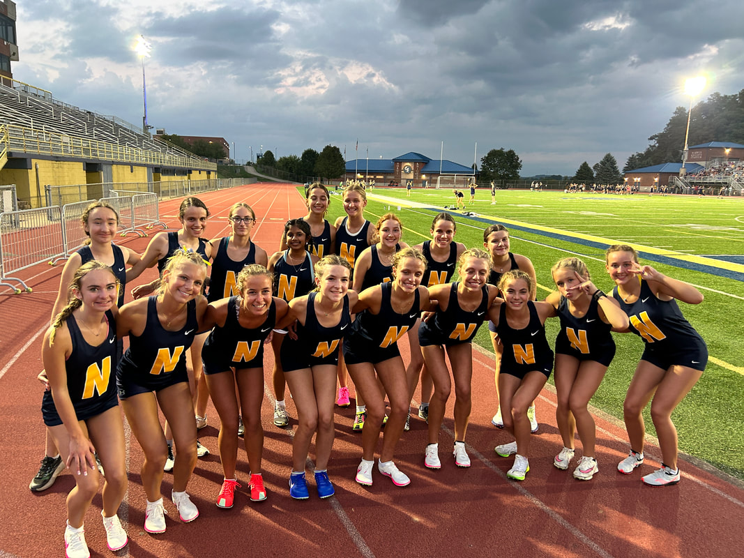 NorwinXC Girls pose at the first time trial to start off the season.