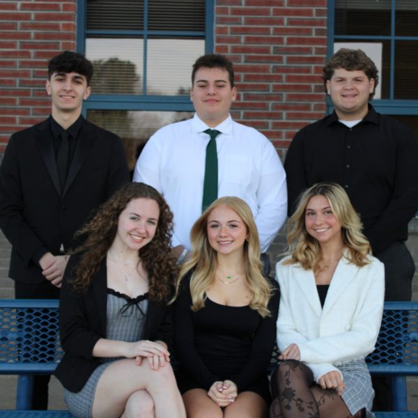 (Front row, left to right): Ameer Elatrache, Mike Strutt, Colin Bruno. (Bottom row, left to right) Alaina Fonzi, Serena Borelli, Kyla Coyne