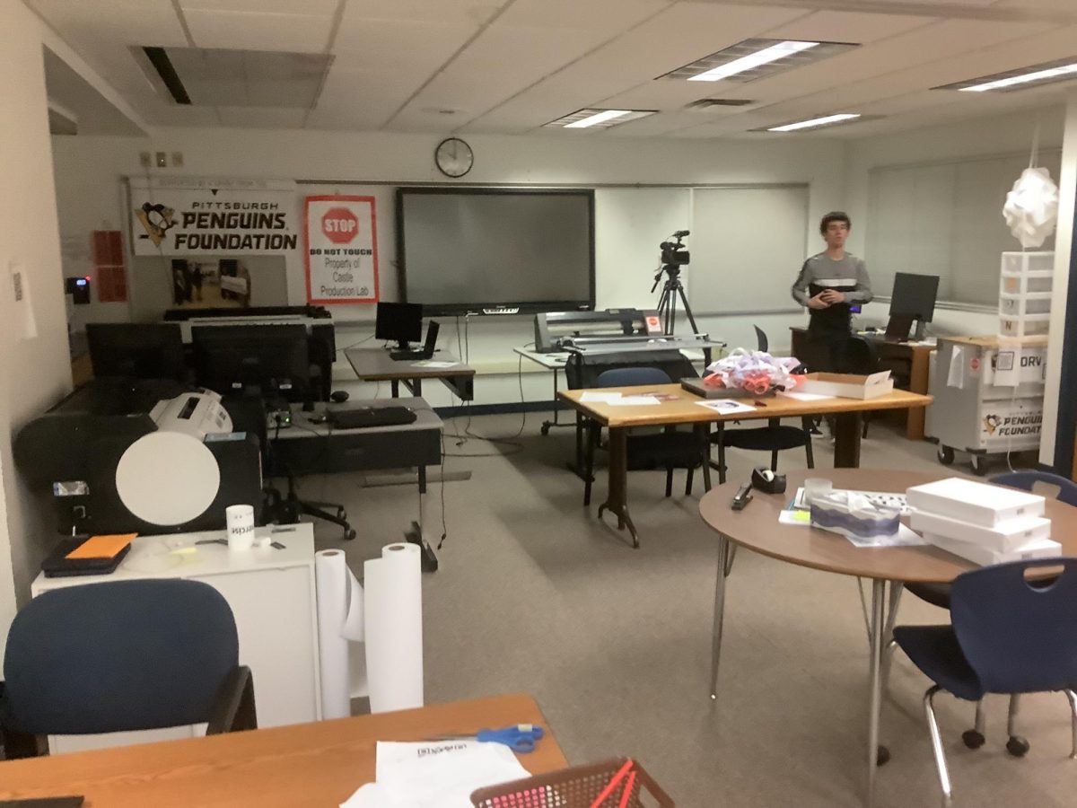 Overall action shot of the whole entire room used for the lab.