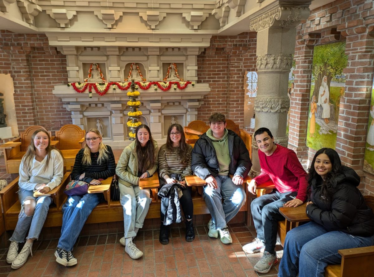 Norwin seniors in Spanish Club sit in the Indian Room—which is based off of an ancient university—at the Pittsburgh Nationality Rooms.