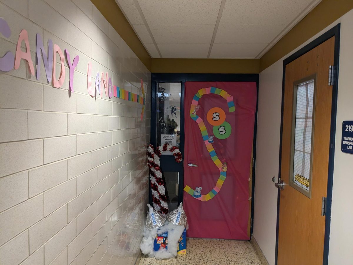 Room 219 had a candy theme with a combination of red and various pastel colors used. 