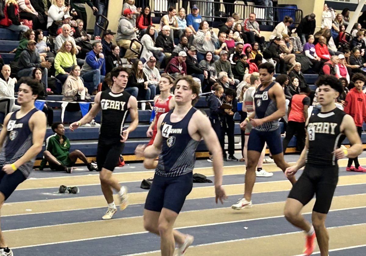 Ryan Schiller flying into the finish. 