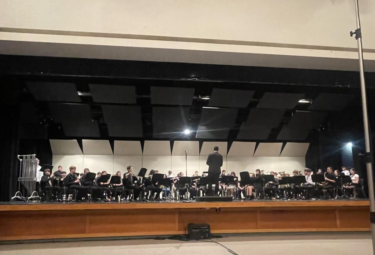 Norwin 8th grade band being directed by middle school band teacher Mr. Ross Cohen at Norwin High School Auditorium on Thursday February 6, 2025. 