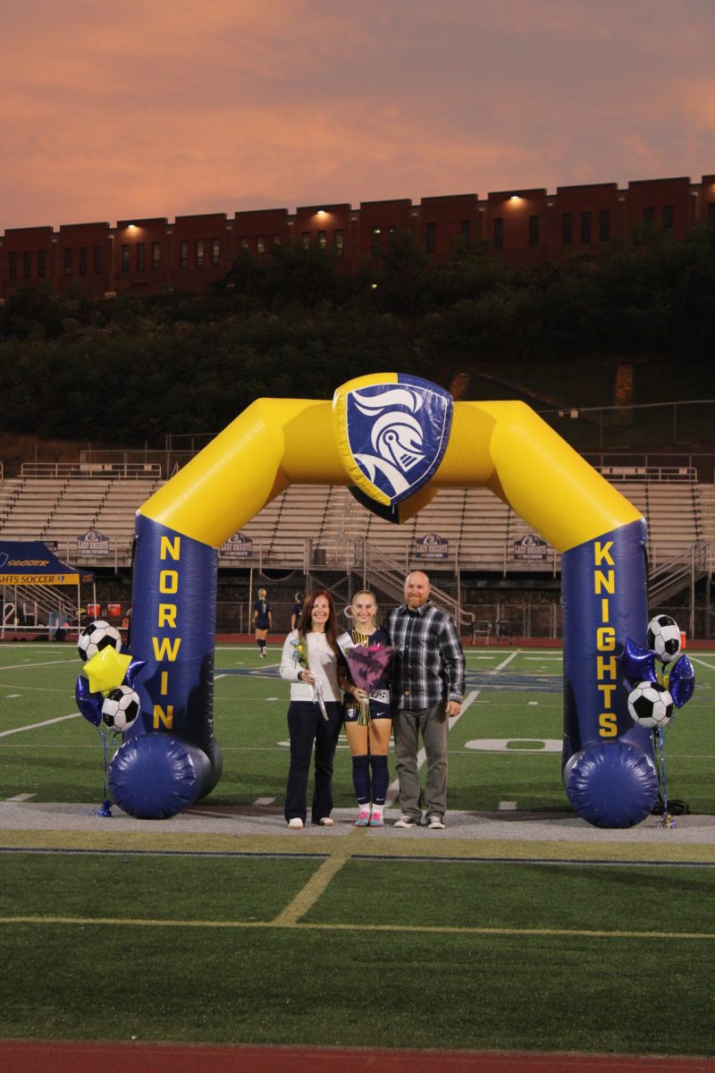Senior, Ava Acaletto, and her family on senior night.