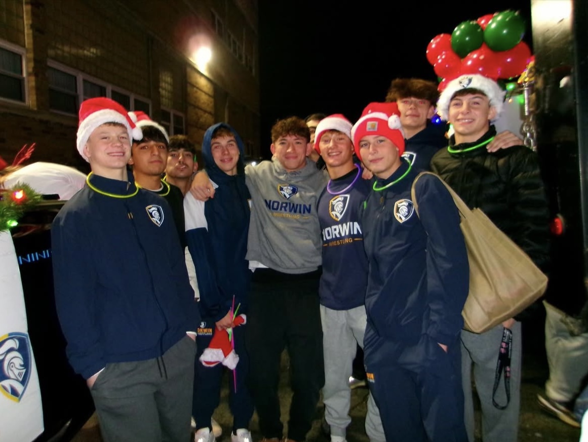 The Norwin boys wrestling team poses before the parade.
