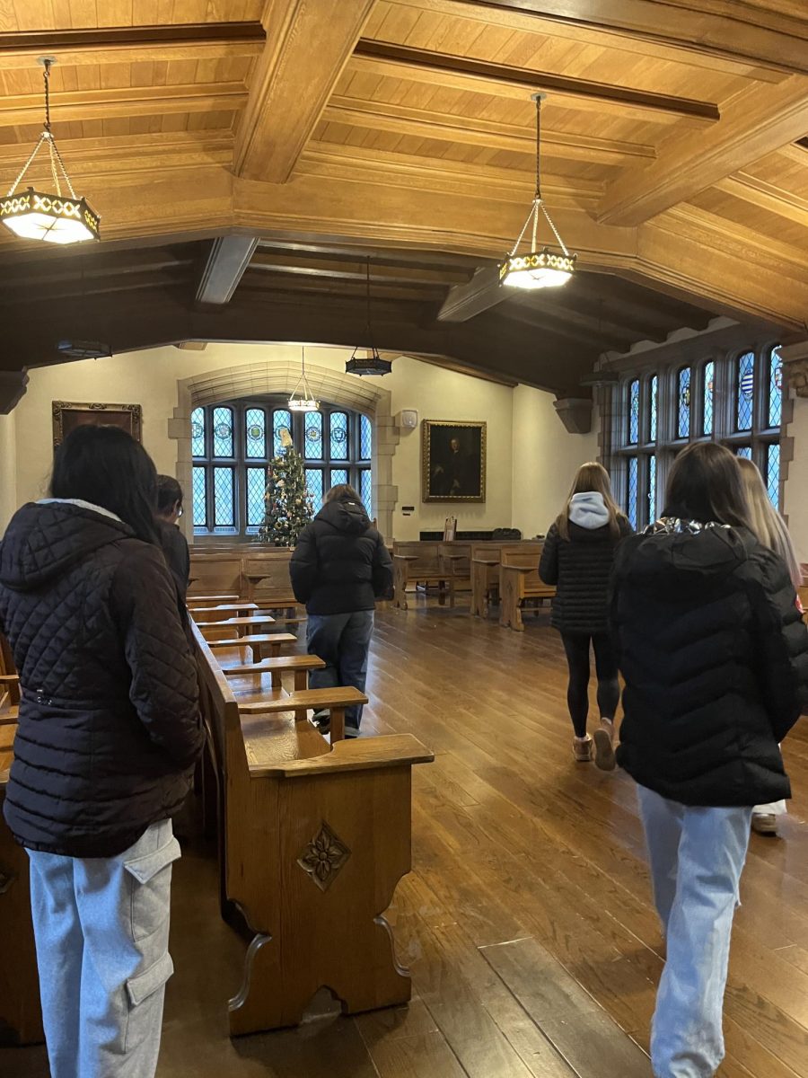 Students explored the English room.
